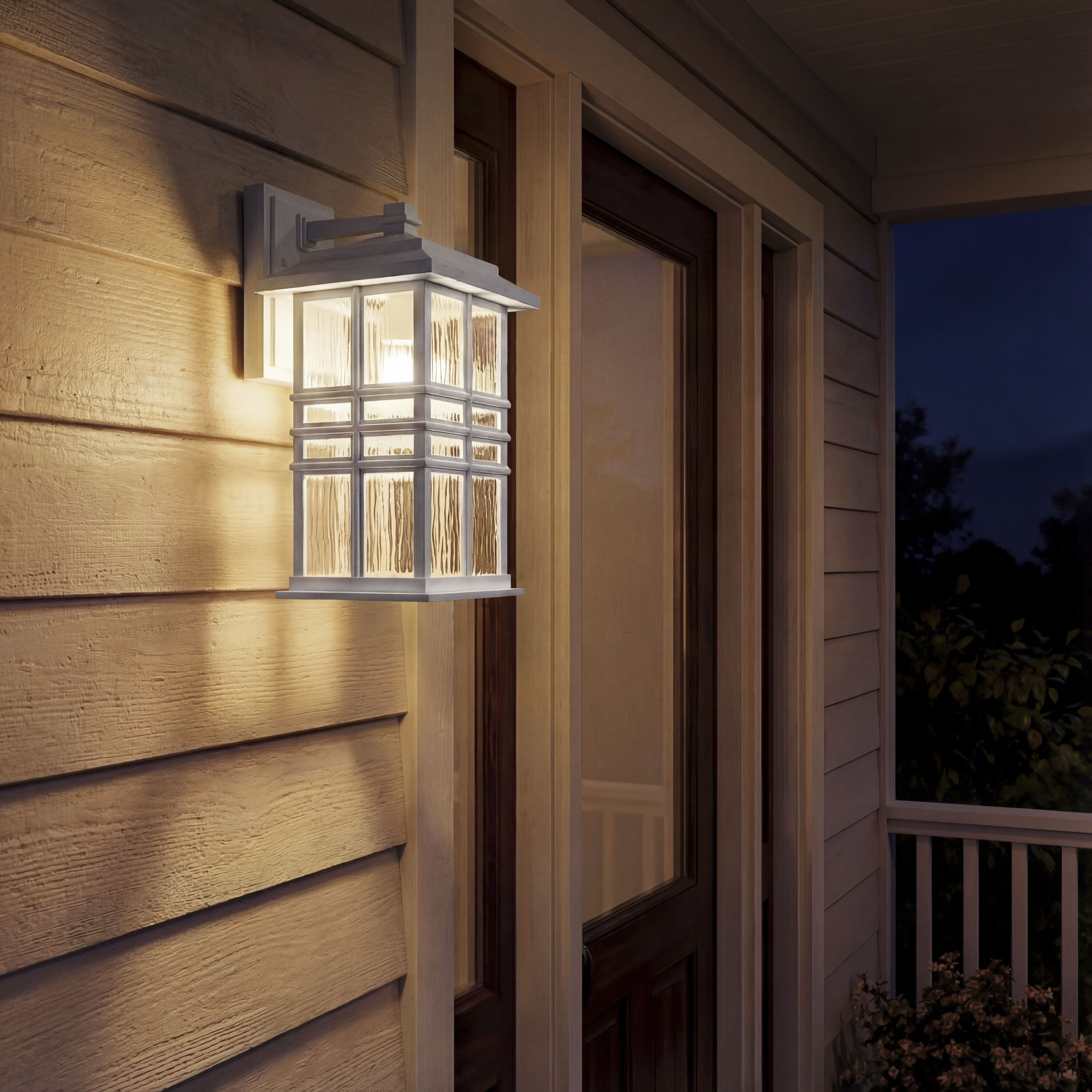 Beacon Square 1 Light 12 inch White Outdoor Wall, Small